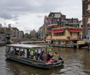 A small boat in which tourists can smoke cannabis, known as the Smoke Boat