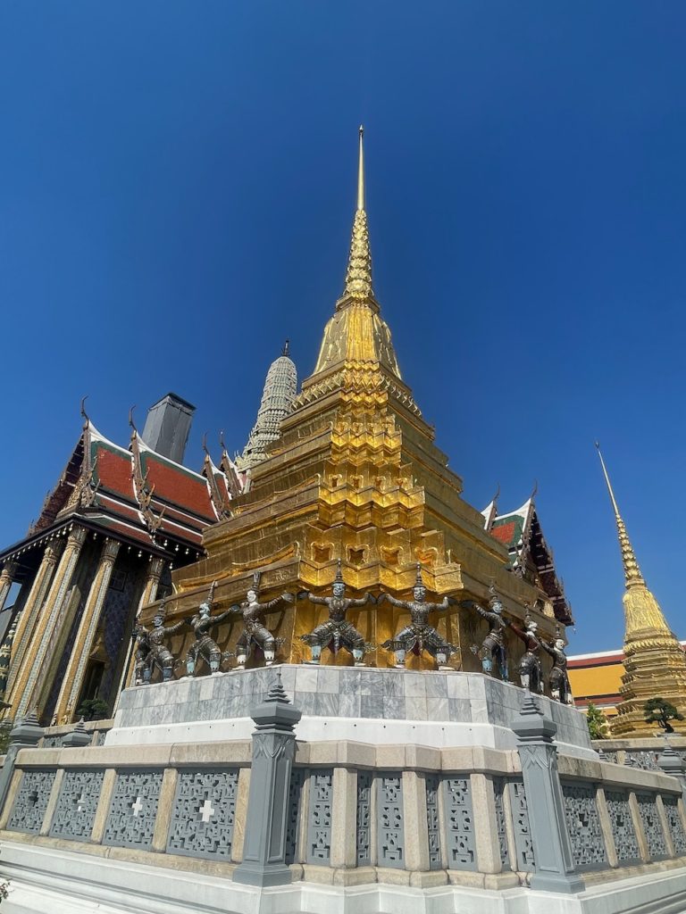 A golden temple structure.