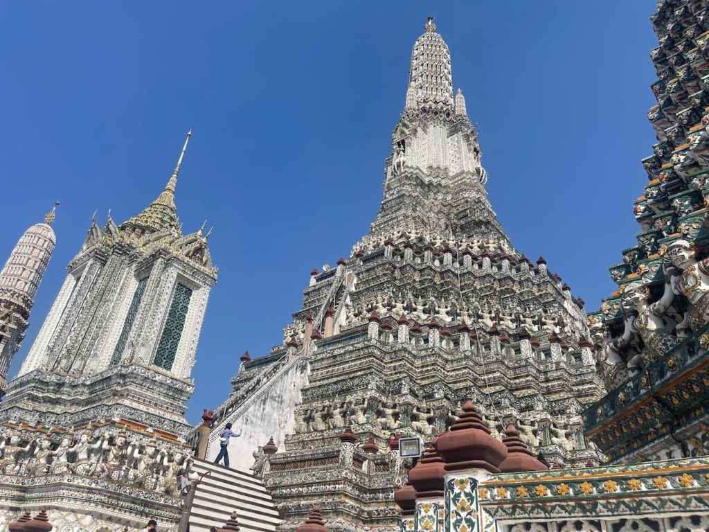 An intricate temple complex known as Wat Arun in Bangkok.