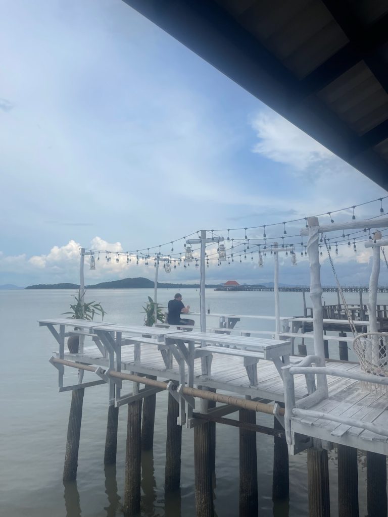 A serene restaurant overlooking the sea in Koh Lanta.