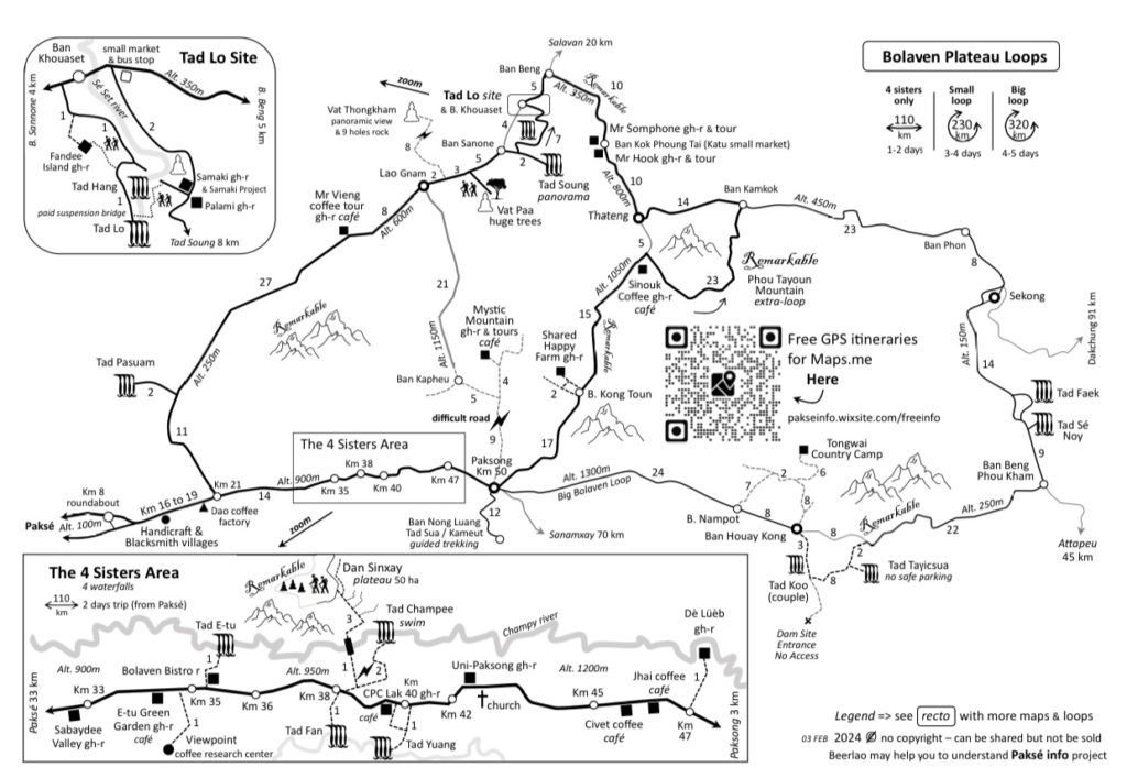 Bolaven Plateau (Pakse Loop Map)