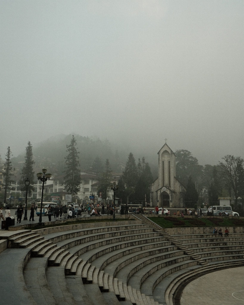 A church surrounded by mist.