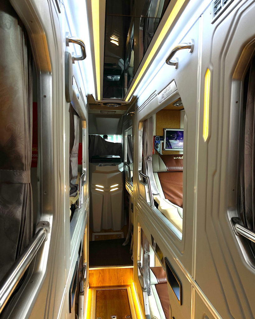 A luxury VIP cabin with a comfortable reclining seat, providing a relaxing environment for travellers.